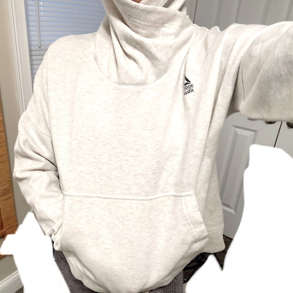 REEBOK CrossFit semi-Cropped Infinity Hoodie- Heather grey - Picture 3 of 3